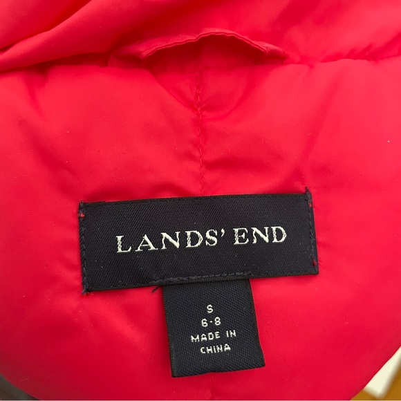 Lands’ End Puffer Vest — Coral, Size S - Picture 2 of 2